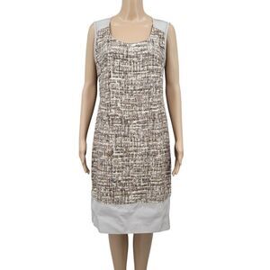 Lavia 18 Tweed Sleeveless Brown and Cream Dress Viscose Cotton Linen